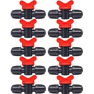 Hydrogarden 10 Pezzi Valvola di Intercettazione per Irrigazione a Goccia, Valvola di Controllo del Tubo Flessibile di Acquario Plastica per Tubo 16mm, per l'irrigazione di Prati e Giardin
