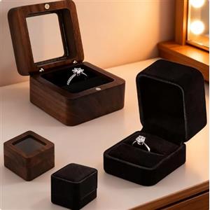 FAINCA 2 Pezzi Scatola Anello, Finestra Visibile Scatola Porta Anelli, 5.5.*5.5 * 4cm Scatola per Anelloscatola Anello, Porta Anello, Quadrato Cofanetto Portagioie (Singola Fessura)