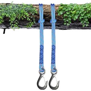 LUPATDY Set di 2 ganci per altalena per albero di lavoro, corda con gancio (Hält 200 kg), set di fissaggio per parco giochi all'aperto, corda per interni ed esterni, diametro 10 mm, blu, 100 cm