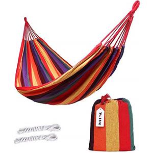 ValueHall all'aperto in morbido cotone tessuto brasiliano amaca doppia ampio 2 persona Campeggio amaca da viaggio (Rosso)