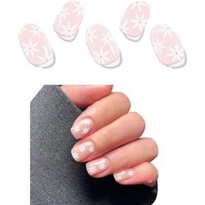 Rainway Unghie Gel Adesive Uv 3d Fiore Bianco Adesivi, Autoadesivi Nail Art Stickers, Smalto Adesivo Gel Uv, Unghie Autoadesiva, Decorazioni Nail Art Disegni-Fiore Margherita