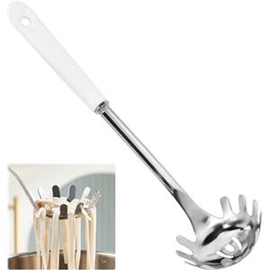 KYYGKY Mestolo Spaghetti Forchettone Per Spaghetti Utensili Cucina Acciaio Inox Mestolo Prendi Spaghetti Server Acciaio Cucchiaio Servispaghetti Per Pasta Lavabile In Lavastoviglie(30CM/11.81In)