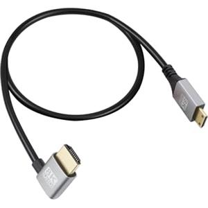 RIIEYOCA 90 gradi ad angolo sinistro UHD 8K HDMI maschio a Mini HDMI maschio 18Gbps ad alta velocità 2.1 Cavo esteso supporta 8K@60Hz, 1080p, ARC, 3D, per DVR, HDTV (Left Angle, 0,5 m)