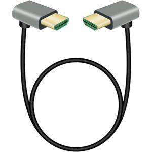 RIIEYOCA 90 gradi ad angolo discendente HDMI maschio a 90 gradi ad angolo discendente HDMI maschio, cavo di 2.1 ad alta velocità 48Gbps, supporto 8K@60Hz, ARC, 3D per DVR, HDTV（0,5M）