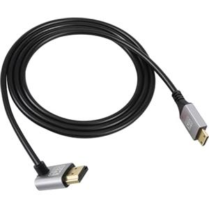 RIIEYOCA 90 gradi ad angolo discendente UHD 8K HDMI maschio a Mini HDMI maschio 18Gbps ad alta velocità 2.1 Cavo esteso che supporta 8K@60Hz, 1080p, ARC, 3D, per DVR, HDTV (Down Angle,2m)