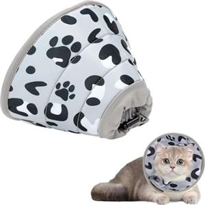 FAINCA Collare Elisabettiano Gatto, Collare Elisabettiano Gatto Morbido, Collare Conico per Gatti, Collare Protettivo Gatto, per Recupero Postoperatorio, Collare Anti Morso (Grigio/S)