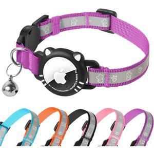 AgoumLux Riflettente Collare Gatti Compatibile con Apple Airtag Collare Air Tag Gatto con Fibbia di Sicurezza per Gattini, Air Tag GPS Non Incluso