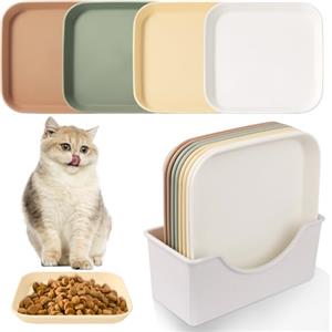 Vikcvcsc 8 Pezzi Ciotole per Gatti, Quadrata per Gatto, Ciotola Catto Bassa, Ciotola per Cibo Colorate, Gatto per Cani Piccoli