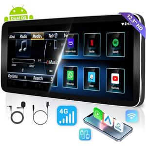 ATOTO 12,3" Autoradio Bluetooth CarPlay e Android Auto display, Compatibile con Mercedes Benz E W212 NTG4.5/4.7 Radio 2014, Mantiene Tutte le Funzionalità Originali, Navigatore Auto, AI, 2 BT, 4G LTE