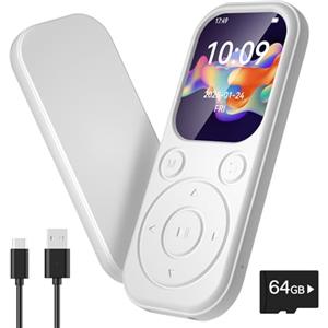 Olycism 64GB Lettore MP3 Bluetooth 2,01 Pollicicon Lettore MP3 Portatile Schermo ultra hd Suono HiFi Batteria da 300mAh Radio FM Registrazione Vocale E Books per Viaggi Sportivi