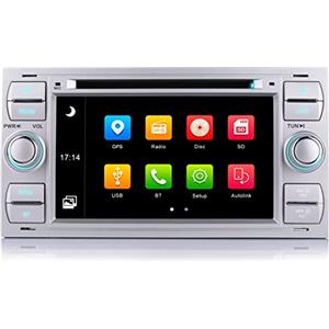 iFreGo Autoradio Bluetooth 7 pollici 2 DIN GPS Navigation, Touch Screen FM Radio con controllo del volante, USB, RDS, DVD, CD, 7 colori