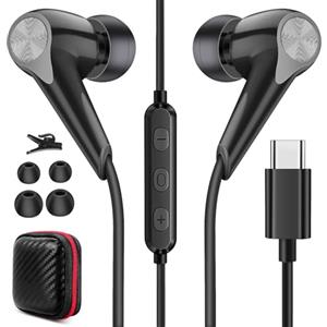 ACANDYA Auricolari USB Type C, Cuffie cablate Type-C per iPhone 17 Air 16 Pro Max 15 Plus, auricolari in-ear con controllo del volume del microfono, per Pixel 10 9 Pro Fold per OnePlus Pad Open Nord3
