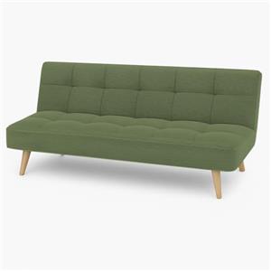 Totò Piccinni Divano Letto 3 Posti SANDWICH Prontoletto Clic-Clac imbottito con piedini in legno (Velluto a Costine Verde Oliva)