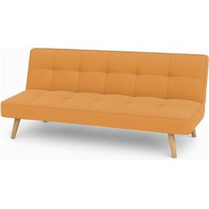 Totò Piccinni Divano Letto 3 Posti SANDWICH Prontoletto Clic-Clac imbottito con piedini in legno (Tessuto Arancione)