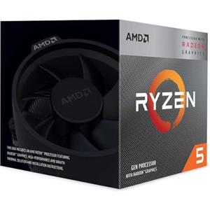 AMD Processore AMD Ryzen 5 3400G (Grafica integrata Radeon™ RX Vega 11. 4 core / 8 thread. TDP 65W. Socket AM4. Cache L2+L3 da 6 MB. Frequenza boost fino a 4,2 GHz. Dissipatore Wraith Stealth incluso)