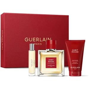 GUERLAIN Habit Rouge Set da Uomo - Eau de Toilette 100 mL e Gel Doccia 75 mL con Note di Lime, Arancia Amara, Pepe, Cuoio e Vaniglia