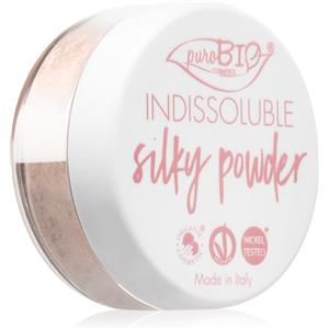 Purobio Indissoluble Silky Powder 02 Rosa Pesca - Cipria in Polvere Libera Opacizzante Effetto Seta 8g