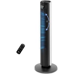 LEVOIT Ventilatore a Torre25 dB| 7,9 m/s| 108 cm, Regolazione 60° Potente 7,9m/s per Camere da Letto, Stanze Grandi, 4 Modalità, 12 Velocità, 1-12H, Telecomando, Bianco Candido