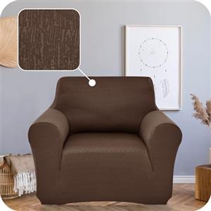 Deconovo Copridivano 1 Posto Elasticizzato con Braccioli, Antigraffio per Gatto, Universale Antiscivolo, Protezione Divano Lavabile Facile da Pulire, Cioccolato