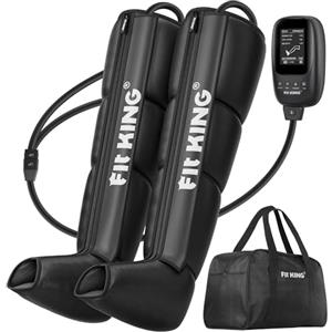FIT KING Massaggiatore Gambe a Compressione d'Aria con 4 Zone Massaggio per il Massaggio e Il Rilassamento dei Piedi Polpacci e Cosce, Ideale per Recupero Sportivo e Relax Quotidiano (Taglia Grande)
