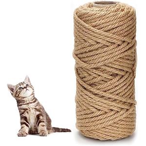 anshuke Corda in Sisal per Albero Tiragraffi da 6 mm, 30m Corda per Tiragraffi Filo Naturale, per Ricambi Tiragraffi, Accessori Gatti, Casa Decorazione, Decorazione Giardino e Artigianato