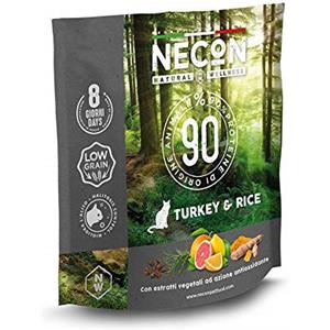 Necon Pet Food Natural Wellness Adulto Tacchino & Riso 400 g, Cibo per Gatti Adulti, Crocchette Low Grain ricche Proteine e Omega 3, qualità Super Premium, Made in Italy, Senza Glutine