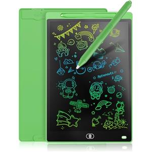 Genialba Tavoletta Grafica LCD Scrittura Colorato 10 Pollici, Lavagna da Disegno Cancellabile Portatile, Regalo Bambini, Tavoletta Grafica per Giochi Bambini 2 3 4 5 6 7 Anni Ragazze (Verde)