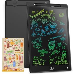 Genialba Tavoletta Grafica LCD Scrittura Colorato 10 Pollici, Lavagna da Disegno Cancellabile Portatile, Regalo Bambini, Tavoletta Grafica per Giochi Bambini 2 3 4 5 6 7 Anni Ragazze (Nero)