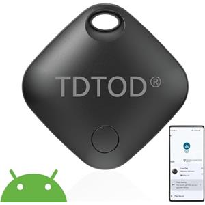 TDTOD Tracker Tag Android,Smart Tag Localizzatore GPS per Android Funziona con Google Dov'è App Bluetooth Tracker Compatibile con Trova dispositivo (Solo Android) per Chiavi/Bagagli (Nero, 1 Pack)