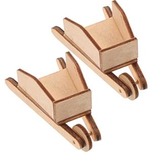 Garneck 2pezzi Mini Carriole Legno Carretto in Miniatura Casa Delle Bambole Giocattolo Decorazione Legno Naturale Carrelli Per Fotografia