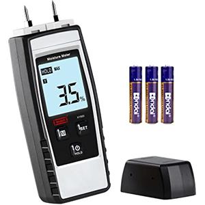 XinJiaYi Misuratore di Umidità Digitale per Legno, 8 In 1, da Parete, Misuratore di Umidità per Legna Da Ardere, Legno, Cartongesso, Mattoni, Intonaco/Pavimento, Rilevatore di Perdite D'Acqua E Tester