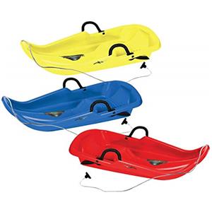 Sport One Bob Slittino da Neve Bob Slittino da Neve da 1 Posto Taglia Unica (80cm) 3 Colori Assortiti e con Freni e Superficie Anti-Scivolo per la Seduta