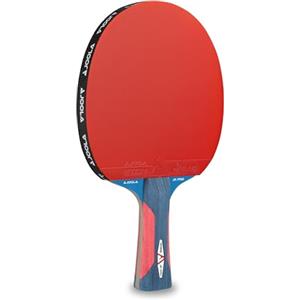 JOOLA Racchetta da ping pong Rosskopf Junior Pro approvato ITTF, racchetta da ping pong 5 stelle, manico blu/rosso, spessore spugna 1,8 mm