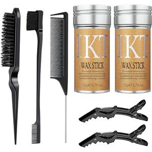 Beauty Searcher 2 PCS Rotto Dei Capelli Artefatto Bastone di Cera Per Capelli Pomata Per Capelli Bastone Professionale Dei Capelli Rotti Che Modella Gel Capelli Crespo Fisso Soffici Hairstyling Cera Tenere 75g