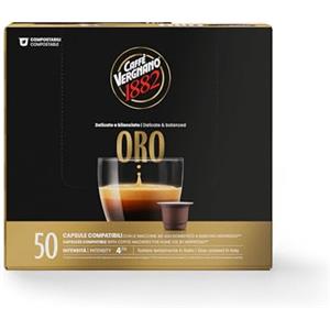 Caffè Vergnano 1882 - 50 Capsule - Caffè Compostabili e Compatibili con Nespresso, Oro - Pack da 50 capsule