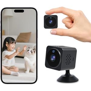 Huzoomtoyz Mini fotocamera WLAN 1080P HD telecamera di sorveglianza interna WiFi, piccola telecamera di sicurezza APP a lunga distanza con rilevatore di movimento/lunga durata della batteria