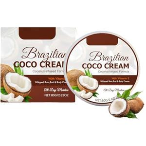 TUOSHITONG Crema per il corpo di cocco idratante e crema per la pelle estremamente secca, burro di cocco battuto con olio di cocco per donne e uomini, idratante per viso, corpo e mani 80 ml
