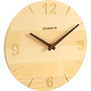 JIYUERLTD Orologio da parete in legno massiccio, silenzioso, orologio da scrivania, arte moderna, decorazione da parete per camera da letto, soggiorno, cucina, ufficio e hotel (Classic 30cm)