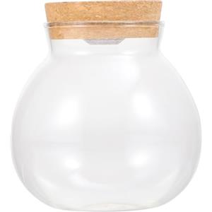 UKCOCO Vaso da tavolo per piante grasse, per terrari, bottiglia con luce a LED, per terrario, decorazione per piante, decorazione per la casa di Halloween, grande Mason, legno bianco