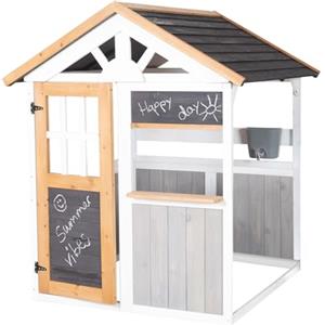 roba Casetta da gioco outdoor - Gioco da giardino in legno per bambini da 18 mesi - Banco vendita & rubinetto - Expandibile con cucina e tavolo da picnic - Multicolore