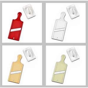 Rigamonti Sveltafetta mandolina Manuale per Frutta, Verdura e Formaggi. Taglia Verdure con Lama in Acciaio Inox affilata su Entrambi i Lati con Gommini Antiscivolo. per Uso casalingo e Professionale.