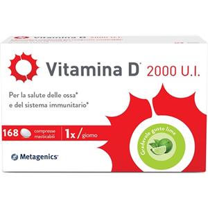 Metagenics Vitamina D 2000 U.I. - 168 Compresse Masticabili per Ossa e Sistema Immunitario