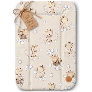 Totsy Baby Tappetino da fasciatoio con rivestimento morbido e superficie resistente | Materasso cambio pannolino impermeabile per lettino cassettiera e viaggio da neonato 70 x 50 cm Giraffe