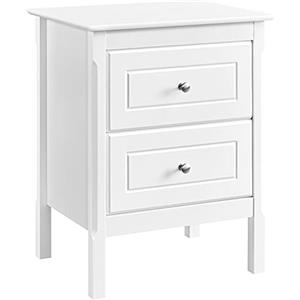Yaheetech Comodino da Camera da Letto Bianco Moderno con 2 Cassetti Armadietto Cassettiera Cameretta Tavolino da Salotto Lato Divano 48 x 40 x 61 cm