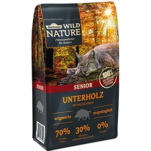 Dehner Wild Nature - Cibo per gatti sottobosco, senza cereali, per gatti anziani, cinghiale, 1,5 kg