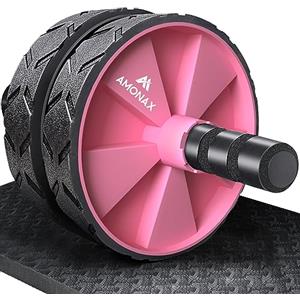 Amonax Ruota Addominali Rotella Rullo Workout Convertibile Con Grande Tappetino Per Esercizi Di Rollout Abs, Ab Roller Wheel Per Allenamento Di Forza Fitness Per Casa Attrezzi Palestra Multifunzione