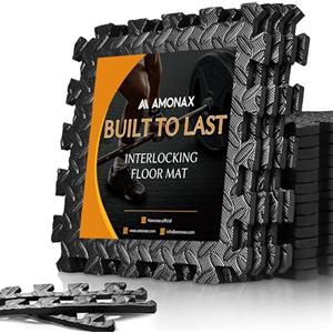 Amonax Tappetini ad incastro per esercizi, in schiuma EVA, per bambini, per piscina, garage, attrezzature per esercizi fitness, palestra domestica, 30 x 30 cm