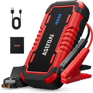 AstroAI P8 Booster Avviamento 8000A, Avviatore Batteria Auto per Auto/Moto 12V (10L Benzina / 8L Diesel), Starter Batteria Portatile con Torcia LED&USB, Power Bank