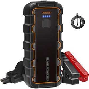 WANGZAIHA Avviatore Batteria Auto 7000A Avviatore di Emergenza per Auto/Moto (Fino a 6.0L Benzina o 3.0L Diesel) 12V Portatile Moto Emergenza Jump Starter con Torcia a LED Uscita USB Rapida