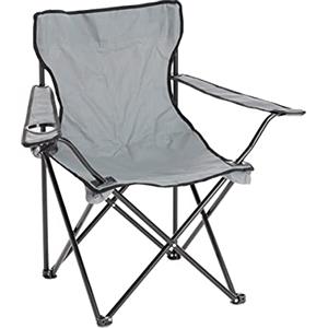 Baroni Home Sedia Campeggio Pieghevole da Esterno Giardino, Sedia Camping Portatile Pieghevole, Seduta da Campeggio e Pesca con Vano Porta bibite, Colore Grigio 50x50x80 cm